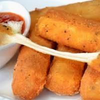 Mozzarella Sticks · 6 golden fried thick cut mozz sticks served with marinara sauce