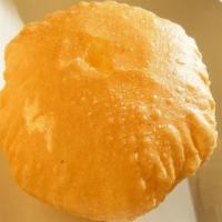 Poori (Vegan) · Mix of whole wheat and white flour deep-fried puffy bread