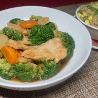 Broccoli Chicken · With fresh broccoli in brown sauce.