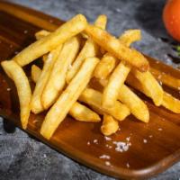 I'Ll Sacri-Fries My Life For You · Idaho potato fries cooked until golden brown and garnished with salt.