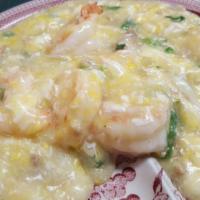  Shrimp With Lobster Sauce · Served with pork fried rice or white rice.