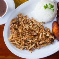 Roast Pork Ls · Shredded pork served with white rice, black beans, and sweet plantains, sautéed onions and g...