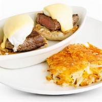 Steak Benedict · 6 oz. Sirloin grilled to order, 2 poached eggs and our house Hollandaise.