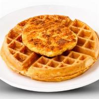 Chicken And Waffles · Delicious breaded chicken breast served with Belgian waffle.