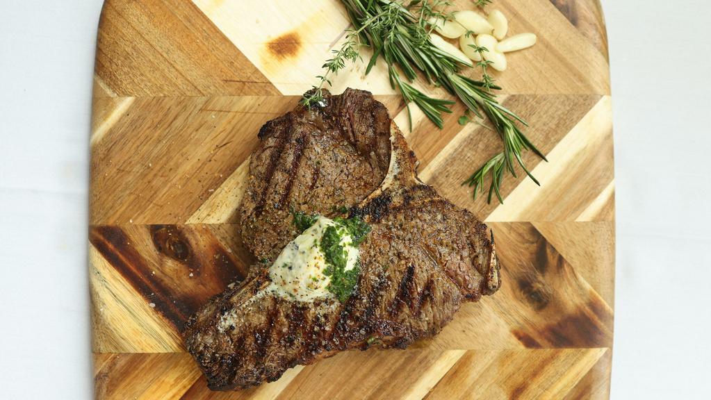 Bone-In Ribeye · 18 oz. May contain raw or undercooked ingredients. Consuming raw or undercooked ingredients may increase your risk of food-borne illness.