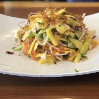 Goi Xoai / Mango Salad · Chicken, carrot, cucumber and mango served with fish sauce. Add shrimp for an additional cha...
