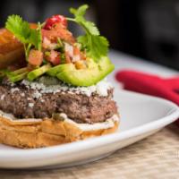 Oaxaca* · angus beef, avocado, pico de gallo, queso, fresco, cilantro lime mayo