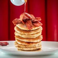 Mo'S Pancake Breakfast · Served With 2 Pancakes Maple Syrup 2 Eggs Your Choice Of Sausage Or Bacon.