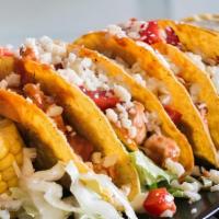 Tacos (2) · Filled with your choice of Smoked Brisket, Chicken, or Pulled Pork