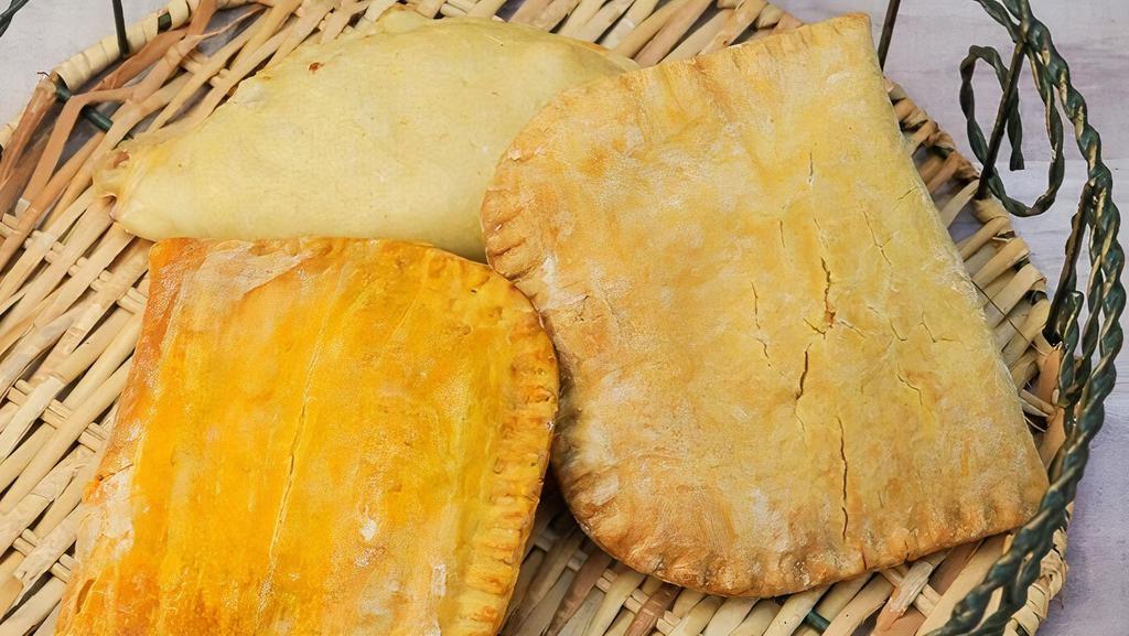 Jamaican Patties · Filled with beef or chicken.