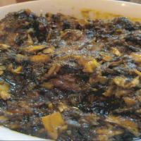 Cassava Leaf With Fufu Or Rice · A Liberian Favourite and a labor of love!  Cassava Leaves steamed with Beef, Chicken, Stock ...