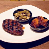 Sizzlin' Sirloin · Petite sirloin; seasoned & seared to perfection; served with your choice of 2 sides. 8 oz cut