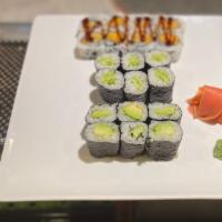 Vegetable Roll Combo · Sweet potato roll, avocado roll, and cucumber.