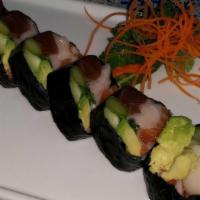 South Beach Roll · Riceless roll with salmon, tuna, hamachi, avocado, cucumber, and asparagus wrapped in nori.