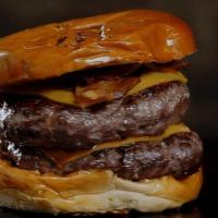 Juancheese Burger · Double stack of 3.5 oz jsb patty, double American cheese.