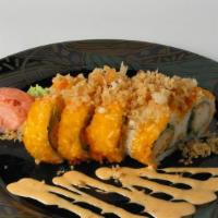 Spicy Lobster Roll · Spicy. Tempura lobster, spicy mayonnaise, cucumber, scallions, romaine lettuce inside, and o...