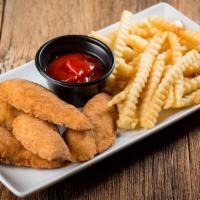Chicken Tenders · 5 pieces served with choice of dipping sauce. 960 cal.