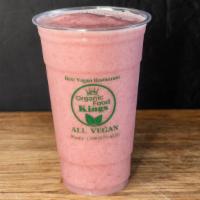 Strawberry Banana Sweetness · Strawberry, banana, almond milk, agave.