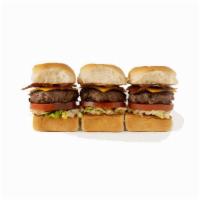 Bacon Cheesy 3-Pack · angus beef patties, 21 sauce, applewood smoked bacon, cheddar, lettuce, Roma tomato, King's ...
