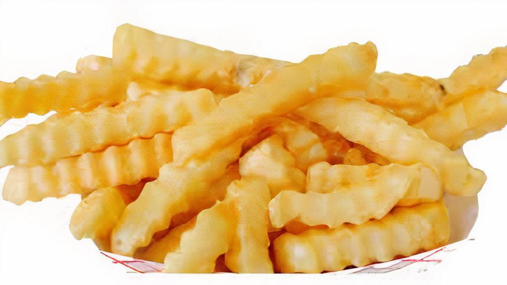 Crinkle Fries · Deep fried crinkled cut fries tossed in seasoned salt