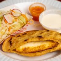 Repochetas De Queso Y Tortilla · Cheese and tortilla fried together, comes with Nicaraguan cream and coleslaw.