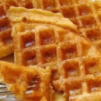 Buttermilk Waffle · Our very own Buttermilk recipe Big Plate Waffle.