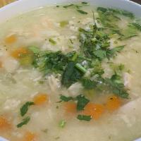Large Chicken Soup/ Sopa De Pollo Grande · Chunks of chicken breast and vegetables.Enjoy this Soup seven days of the week