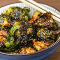 Fried Brussel Sprouts · Sweet chili oil.