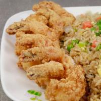 6Shrimp With Fried Rice Special · 6 pieces shrimp and fried rice with drink.