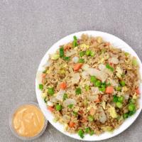 Veggie Fried Rice · Egg, onions, peas, and green onion.