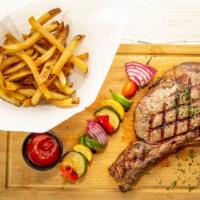 16 Oz Ribeye Steak · Bone-in rib eye steak.