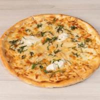 Quattro Formaggi · Mozzarella, gorgonzola, grana padano and ricotta cheeses topped with homemade garlic butter ...