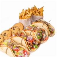 Family Four Pack Of Gyros · 4 Traditional pitas with choice of protein, fries or falafel, .