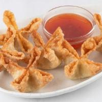 Crab Wontons · Handcrafted, crispy wontons filled with Jonah crab, cream cheese, red bell peppers and scall...