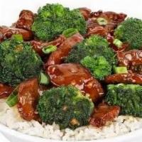 Beef & Broccoli · Grass-fed, wok-seared steak, garlic, ginger, scallions and broccoli. Tossed in a rich and sw...
