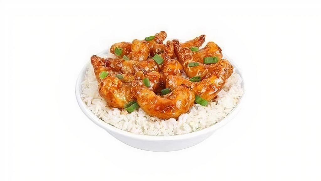 Firecracker Shrimp · Crispy shrimp, tossed in a sweet and spicy Firecracker sauce. Topped with scallions.