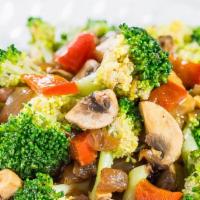 Mixed Vegetables · Sautéed with seasonal vegetables in light brown sauce.