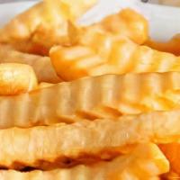 Lg Seasoned Crinkle Fries  · Crinkle fries seasoned with Lawrys seasoning salt.