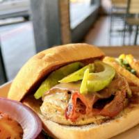 Pollo A La Plancha (Grilled Chicken Breast) · Mojo grilled Chicken Breast topped with Bacon, avocado,grilled mushrooms, pepper jack cheese...