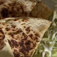 Cheese Quesadilla · Served with a side of lettuce, sour cream, and pico de gallo.
