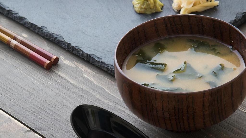 Miso Soup · Tofu, scallions, and seaweed.