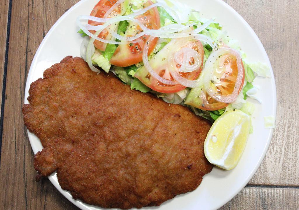 P2 - Salad & Milanese · Lettuce, Tomato, and Onion Salad with Breaded Steak or Chicken