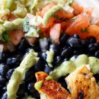 Tropical Chicken Bowl · All-Natural Grilled Chicken, Cilantro Green Rice Base, Black Beans, Pico de Gallo and Cilant...