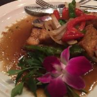 Spicy Basil Lunch · Mild spicy. Your choice of meat, sautéed with fresh Thai basil, onions, bell peppers, and lo...