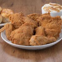 8 Piece Meal · Meal includes 2 Thighs, 2 Legs, 2 Breasts, & 2 Wings. Or 8 Breast Strips and 3 dipping sauce...