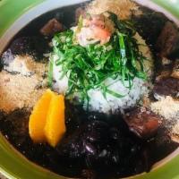Feijoada For 1 (Only Saturday) · Brazilian traditional dish. Black bean stew with dried beef, pork loin, smoked pork, bacon, ...