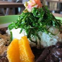 Feijoada For 2 (Only Saturday) · Brazilian traditional dish. Black bean stew with dried beef, pork loin, smoked pork, bacon, ...