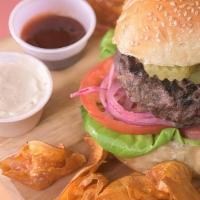 House Burger · mrs. burger. she is 10oz of fresh beef full of happiness, pickles, and lto. dressed in our s...