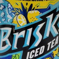 Brisk · can, ice tea.