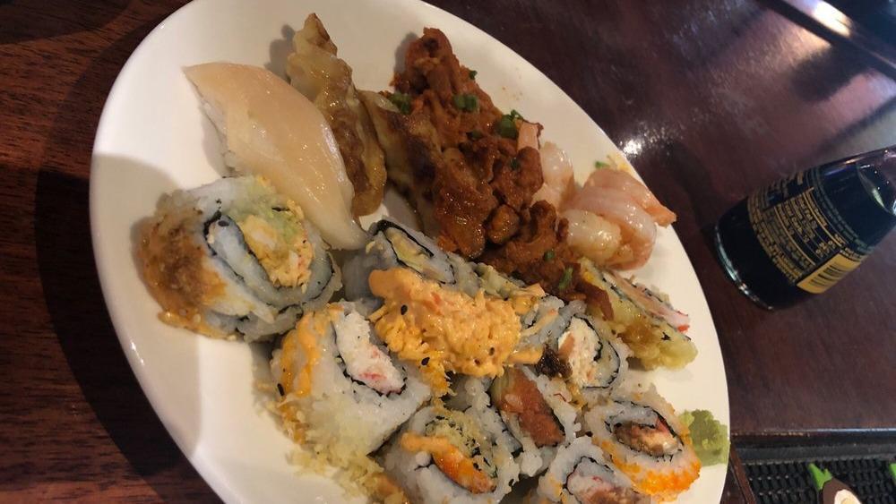 Sushi Regular · Six pieces of sushi, eight pieces of California roll or spicy tuna roll.